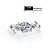 1 Ct Round Moissanite Vine Engagement Ring