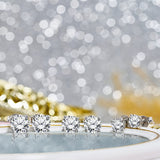 0.20 Carat Round Diamond - 4 Prong Solitaire Stud Earrings - 18K White Gold Plating Over Silver