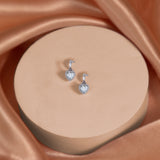 Forever Heart 1.25 Carat Moissanite Earrings in 18K White Gold Plating over Silver