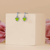 Forever Heart 1.25 Carat - Peridot - August Birthstone Earrings in 18K White Gold Plating over Silver