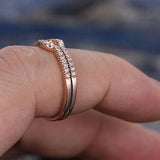 Pair of 0.50 Carat Round cut Art Deco Wedding Ring Band