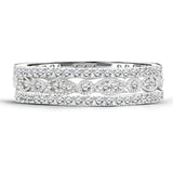 1 Carat Round cut Art Deco Wedding Ring Band Trio Set