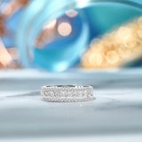 1 Carat Round cut Art Deco Wedding Ring Band Trio Set