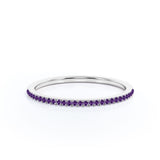 Pave 0.25 Carat Round Cut February Birthstone Wedding Ring