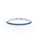 Pave 0.25 Carat Round Cut September Birthstone Wedding Ring