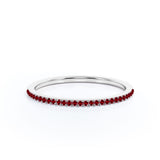 Pave 0.25 Carat Round Cut January Birthstone Wedding Ring