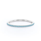 Pave 0.25 Carat Round Cut December Birthstone Wedding Ring