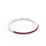 Pave 0.25 Carat Round Cut January Birthstone Wedding Ring