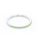 Pave 0.25 Carat Round Cut August Birthstone Wedding Ring