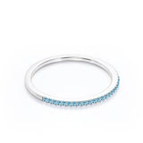 Pave 0.25 Carat Round Cut December Birthstone Wedding Ring