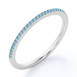 Pave 0.25 Carat Round Cut December Birthstone Wedding Ring