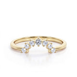 0.10 TCW Round Shape Curved Pave Wedding Band