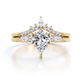 Sophisticated 0.7 carat Kite Moissanite Bridal Set