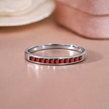 0.25 Ct Princess Cut January Birthstone Wedding Band