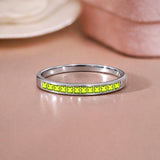 0.25 Carat Princess Cut August Birthstone Wedding Band - Pave Channel Band - 18K  Gold Plating for Women