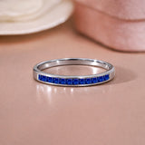 0.25 Carat Princess Cut September Birthstone Wedding Band - Pave Channel Band - 18K  Gold Plating for Women