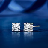 Moissanite 4 Prong Solitaire Stud Earrings