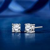Moissanite 4 Prong Solitaire Stud Earrings