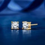 Moissanite 4 Prong Solitaire Stud Earrings