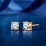 Moissanite 4 Prong Solitaire Stud Earrings