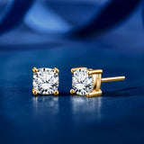 Moissanite 4 Prong Solitaire Stud Earrings