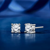 Moissanite 4 Prong Solitaire Stud Earrings
