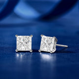 Moissanite 4 Prong Solitaire Stud Earrings