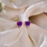 1.5 Carat Heart Cut Birthstone Solitaire Stud Earrings