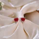 1.5 Carat Heart Cut Birthstone Solitaire Stud Earrings
