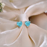 1.5 Carat Heart Cut Birthstone Solitaire Stud Earrings