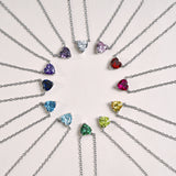 Gorgeous 2 Carat Heart Cut - Blue Topaz - December Birthstone Pendant Necklace in 18K  Gold Plating for Women