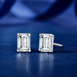 Moissanite 4 Prong Solitaire Stud Earrings