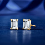 Moissanite 4 Prong Solitaire Stud Earrings