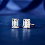 Moissanite 4 Prong Solitaire Stud Earrings