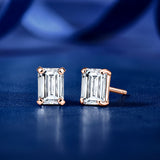 Moissanite 4 Prong Solitaire Stud Earrings