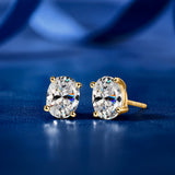 Moissanite 4 Prong Solitaire Stud Earrings
