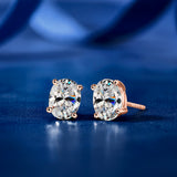 Moissanite 4 Prong Solitaire Stud Earrings