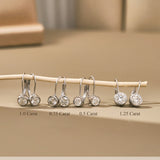 Lab Diamond Bezel Set Leverback Drop Earrings