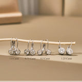 Lab Diamond Bezel Set Leverback Drop Earrings