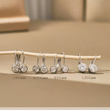 Lab Diamond Bezel Set Leverback Drop Earrings