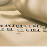 2.5 Carat Pear Cut Birthstone Two Stone Stud Earrings