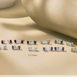 2.5 Carat Pear Cut Birthstone Two Stone Stud Earrings