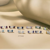 2.5 Carat Pear Cut Birthstone Two Stone Stud Earrings