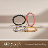 Moissanite Eternity Band for Women, Vintage Milgrain Stackable Wedding Ring, Round Cut Bridal Anniversary Band in 18K Gold Plated