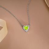 2 Carat Heart Shape Cubic Zirconia Birthstones Halo Necklace