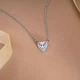 2 Carat Heart Shape Cubic Zirconia Birthstones Halo Necklace