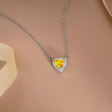 2 Carat Heart Shape Cubic Zirconia Birthstones Halo Necklace