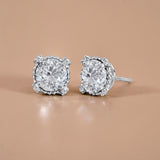 3.5 Carat Round Cut Birthstone Halo Milgrain Stud Earrings