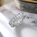 8.75 Carat Pear Cut Cubic Zirconia Eternity Anniversary Ring - Classic Prong Style Wedding Ring in White Gold Plating for Women