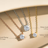 Lab Diamond Round Cut Solitaire Necklace